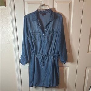 Gloria Vanderbilt Distressed Blue Denim Dress